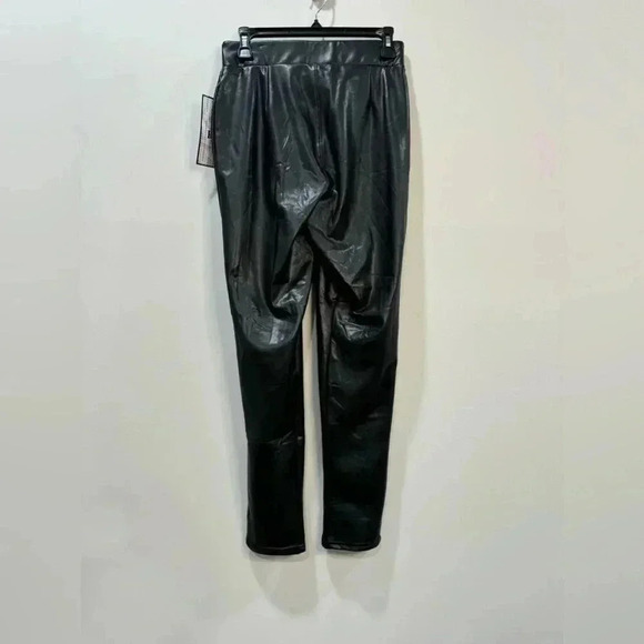 Mia Rose Black Leatherette Leggings Skinny Pull On Size M NWT - Picture 6 of 8